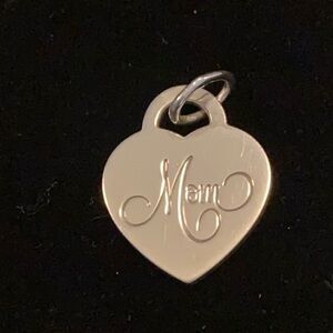 Tiffany & Co., SS Heart tag Charm, engraved with Mom